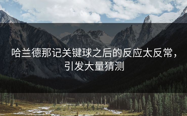 哈兰德那记关键球之后的反应太反常，引发大量猜测