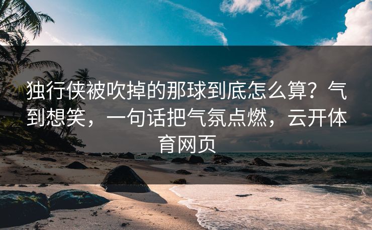 独行侠被吹掉的那球到底怎么算？气到想笑，一句话把气氛点燃，云开体育网页