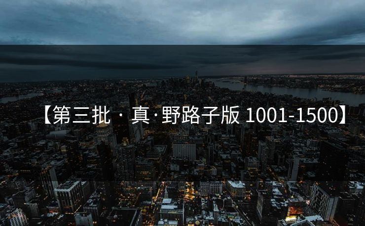 【第三批 · 真·野路子版 1001-1500】